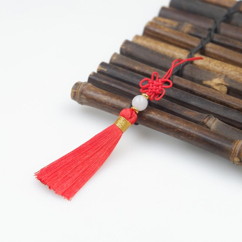 Handgefertigtes fein gewebtes kleines chinesisches geknotetes Fransenohr, hochwertiges Lesezeichen, U-Disk-Kamm, Handyhülle, hängender Ohranhänger.