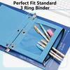 6 Pcs Zippers Pen Bag 3 Rings Binders Pencil Case File Bag Clear Window Pencil Box For Erasers Rulers Markers Storage