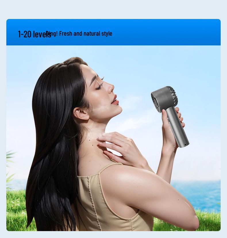 JK107 Handheld Fan: Ultra-long Battery, Powerful Cooling, 100-Speed Ice-feel Breeze