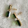 Elegant Green Crystal Earrings for Women - High-End Autumn Niche Design with New Silver Needle 624