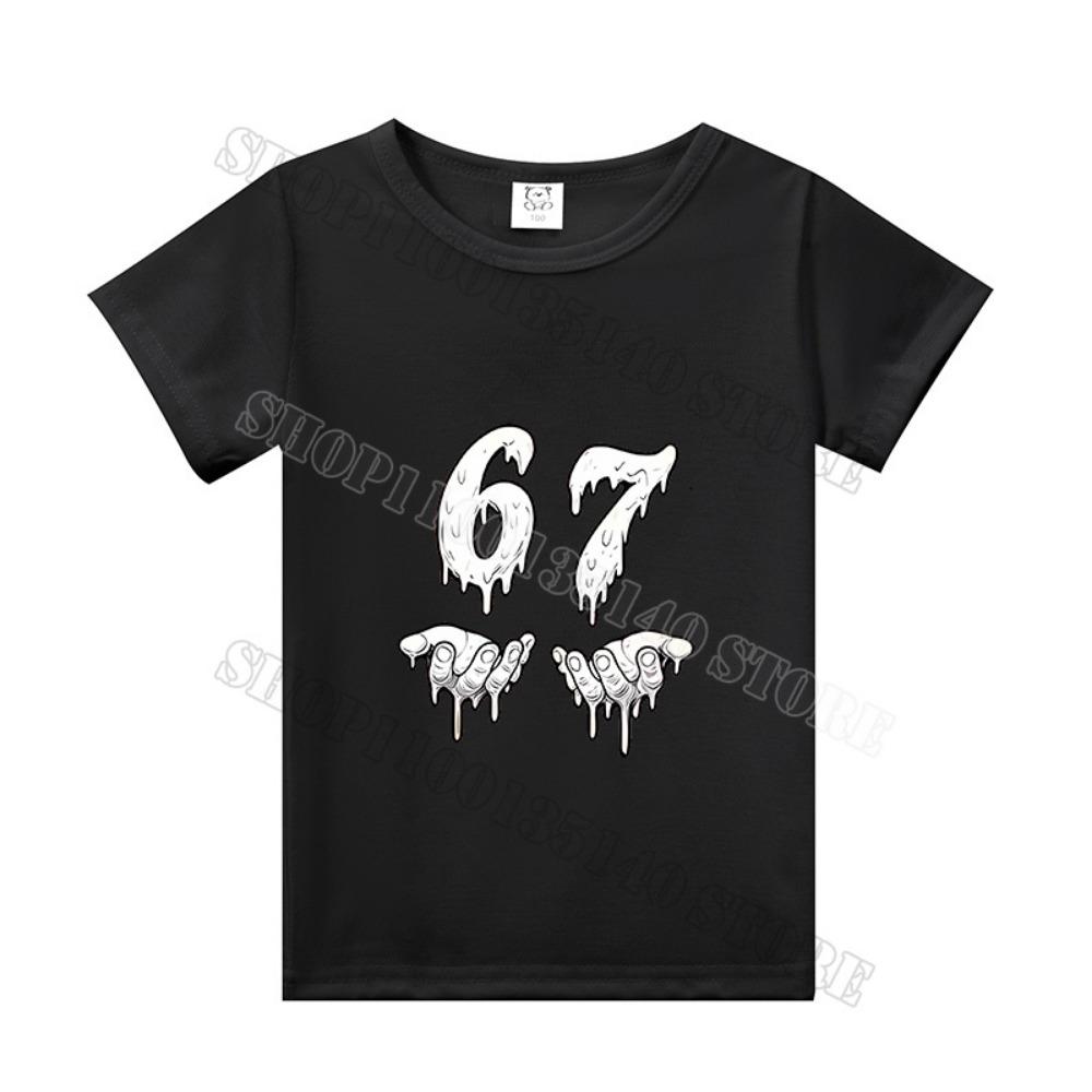 Steal A Brainrot Short Sleeve Children T-shirt 67 Six Seven Cotton Tops Tshirt Boys Girls Clothing Fashion Funny Kid Tee Shirts