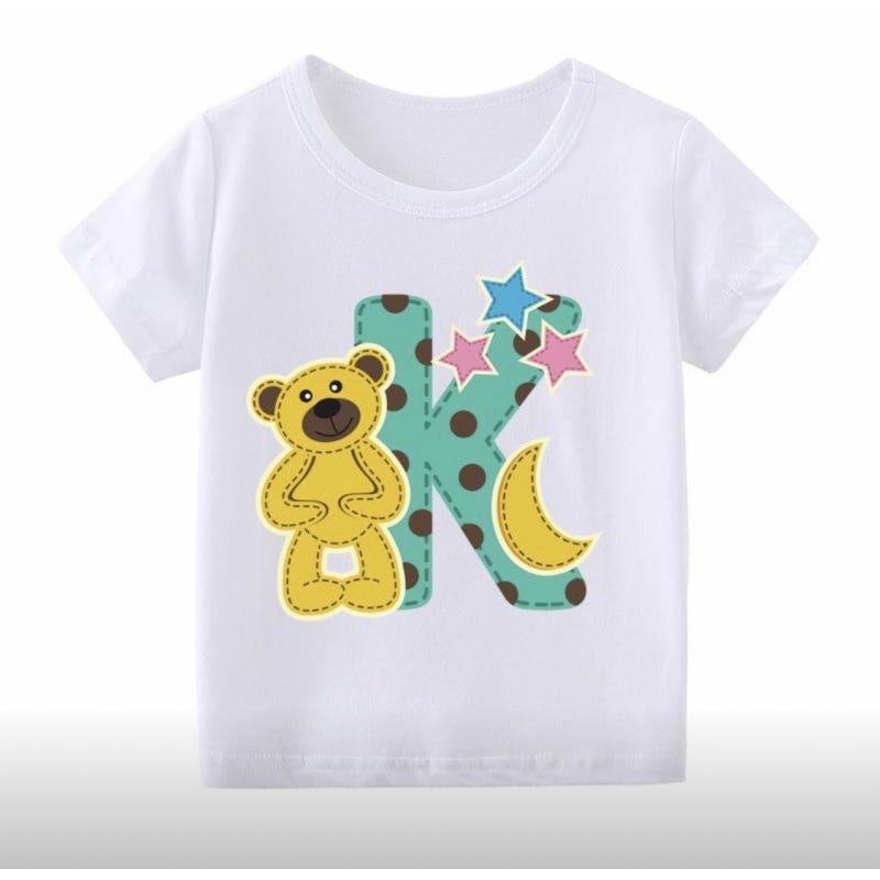 26 English Alphabet Cartoon Printed T-Shirt Children'S Jacket