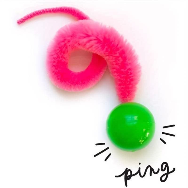 1Pcs/Set Pet Toy Caterpillar Elastic Ball Cat Toy Rainbow Worm Bouncing Ball Indoor Cat Caterpillar Elastic Interactive Toy