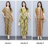 Women's Plus Size Summer Tie-Dye Cotton Linen Suit: Irregular Hem Top & Wide Leg Pants Two-Piece Set