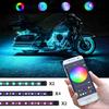 Kairiyard 8PCS Motorcycle Underglow LED Light Kit, App Control Multicolor Motorcycle LED Light Kit Music Sync RGB Strips Light Waterproof Compatible