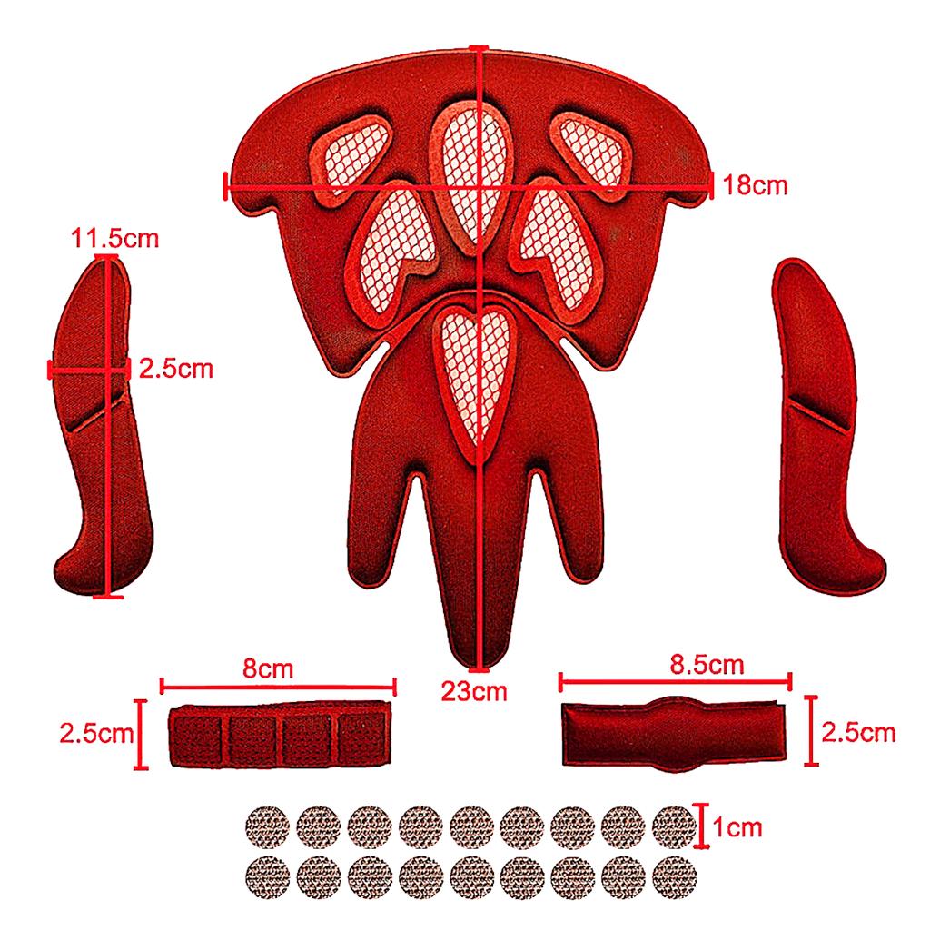 Bicycle Helmet Padding Foam Kit Bike Helmet Pads Replacement Cushion Liner with Fly Block Net Chin Pad Magic Sticker Pads