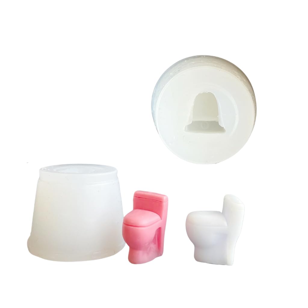 Silicone Mold Miniature Toilet Realistic Dollhouse Mini Miniature UV Resin Cutting Handmade Parts C0303 Toilet, Bowl, Interior, Toilet, Oshikatsu,
