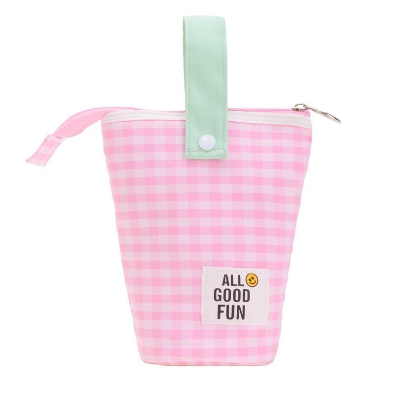 Trendy Japanese Style Unisex Kids Shoulder Bag With Cute Plaid Design For School Supplies