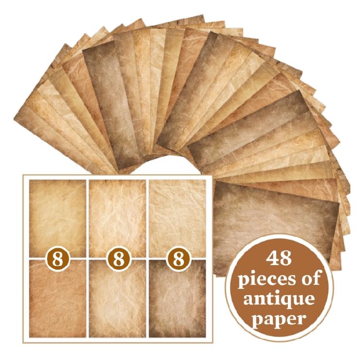 

48 Sheet Antique Style A4 Recycled Paper Double Sided Non Bleed Printing Paper For Creative Projects And Letters Use