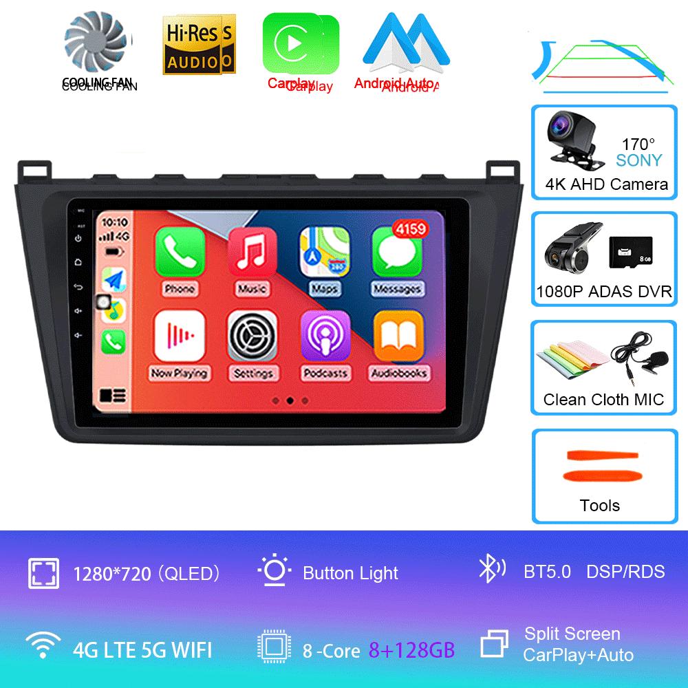 Android14 Carplay Auto Car Radio For Mazda 6 GH 2007 2008 2009 2010 2011 2012 Multimedia GPS Video Player Stereo 2din Head Unit