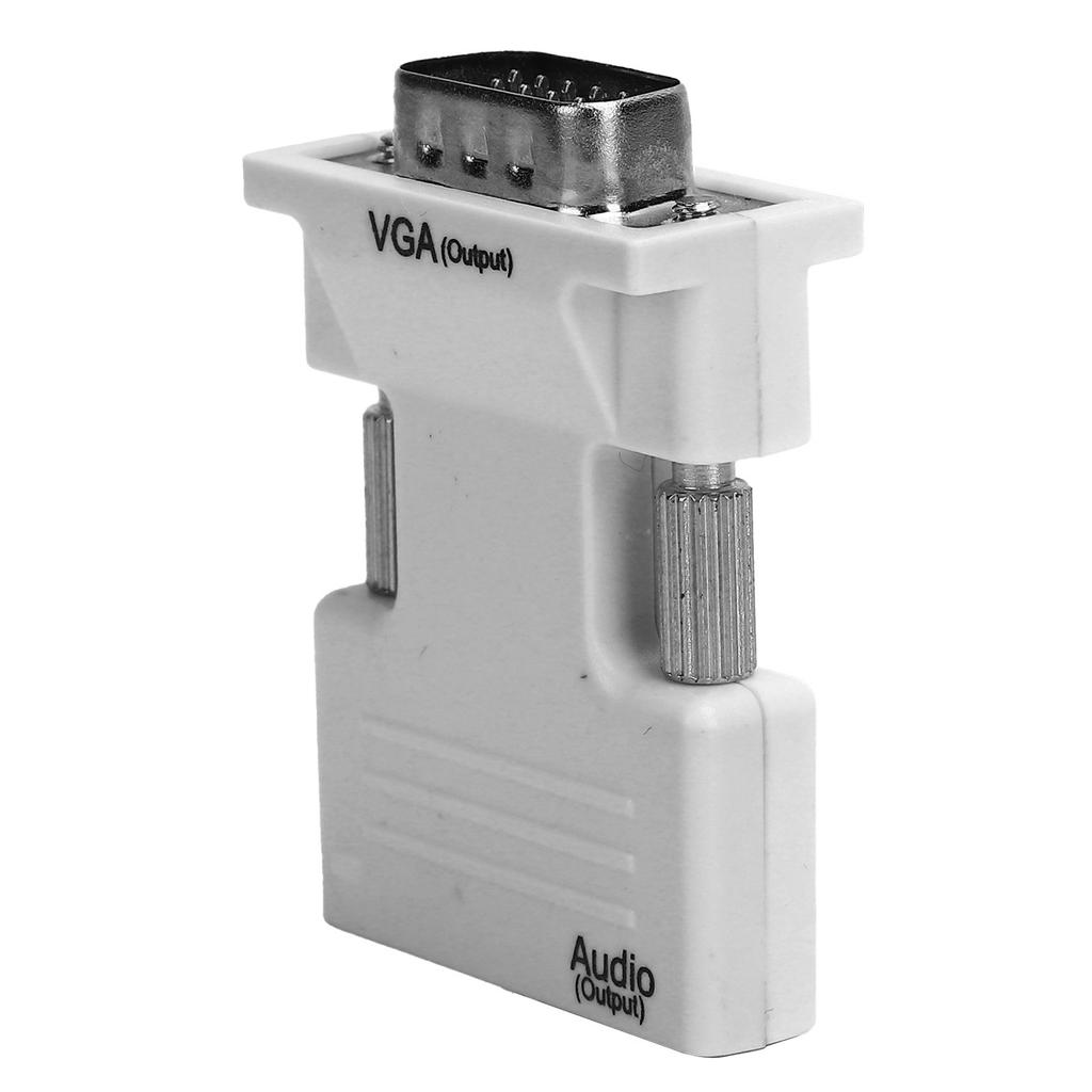 High Definition Multimedia Interface To VGA Converter Female To Male HD Audio Cable AdapterWhite