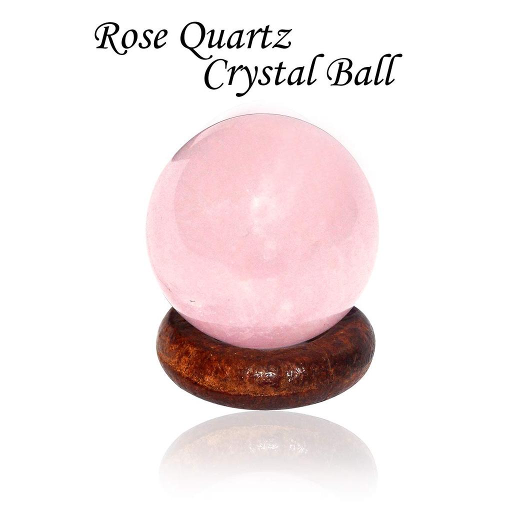 Reiki Crystal Products Rose Quartz Ball/Sphere for Reiki Healing, Grid and Aura Cleaning, Vastu Correction and Crystal Healing Stone Ball Size 20