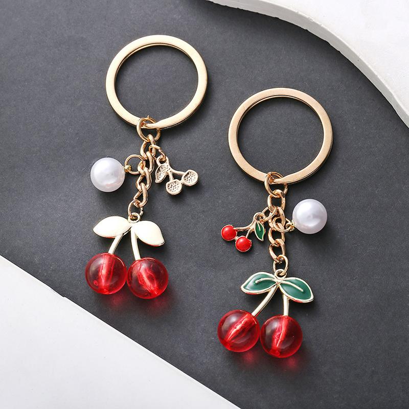 Exquisite Cherry Keychain Pendant  Fruit Keychain For Men Women Car Key Ring Backpack Decoration Accessories Gifts