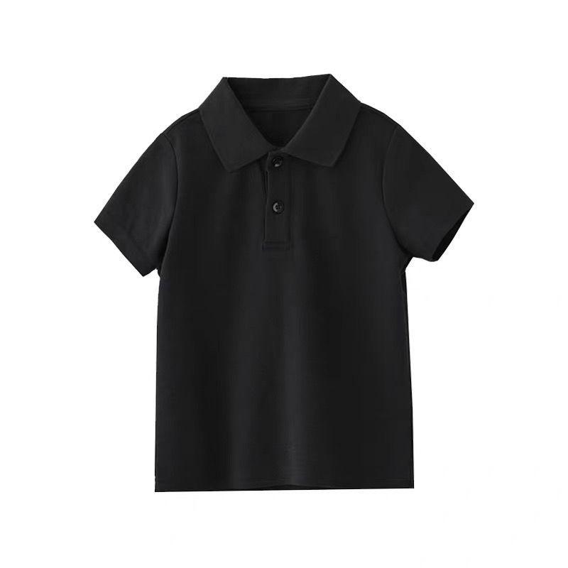 Boys' Pure Cotton Short-Sleeve Polo Shirt – 200g Collegiate Style Summer Sportswear