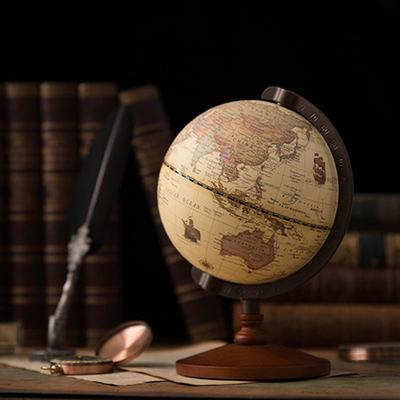 Nuovo Globo Terrestre Mappa della Terra da 22 cm in Inglese Base in Legno Retrò Strumento Terrestre Globo Decorazione da Scrivania Arredamento