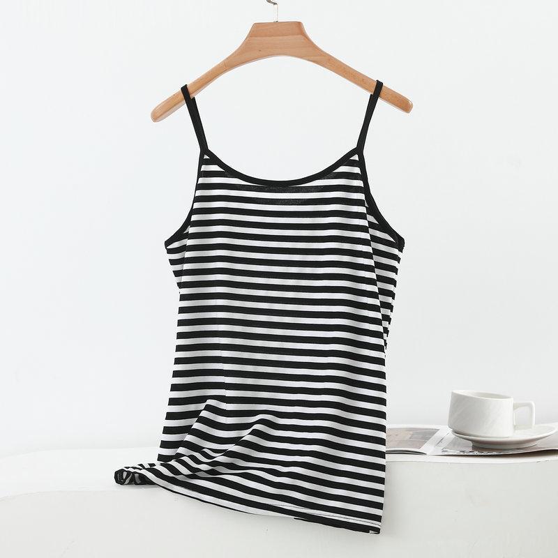 M to 6XL Plus size camisole Summer Modal Striped Cami Top Slimming loose fit Sleeveless Tank Tops Versatile Baselayer