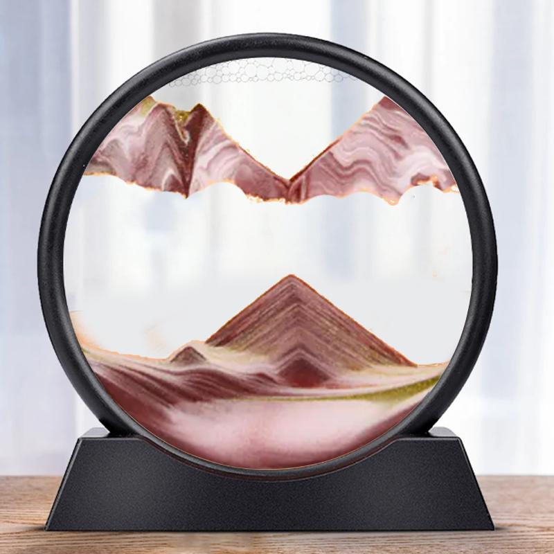 

7-дюймовый зыбучий песок, вид на глубоководное море, художественная картина, песочные часы, 3D-динамический дисплей, движущаяся картина из песка, украшение для дома и офиса, подарки кофейный