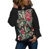 Women's Casual Tie-Dye Butterfly Printing Long Sleeve Blouse Hooded Sweater