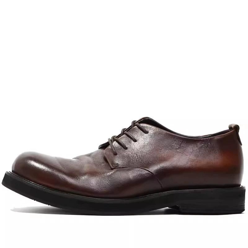 Luxury Genuine Leather Mens Business Dress Shoes Black Cap Toe Lace-Up Oxfords Company Office Wedding Party Formal Shoes for Men