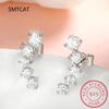 Real D Color Moissanite Diamond Earrings 925 Silver Sparkling Smile Stud Earrings for Women Jewelry Gift Oorbellen