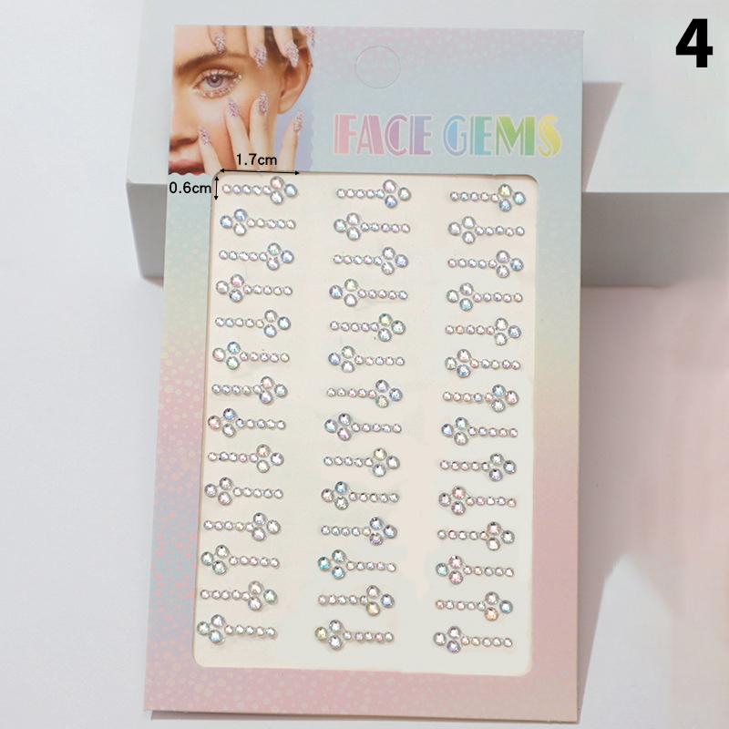 Eyebrow Tattoo Sticker Glitter Eyeliner Eyebrow Makeup Face Eyes Diamond Temporary Tattoo Rock  3D Eyeliner Stickers