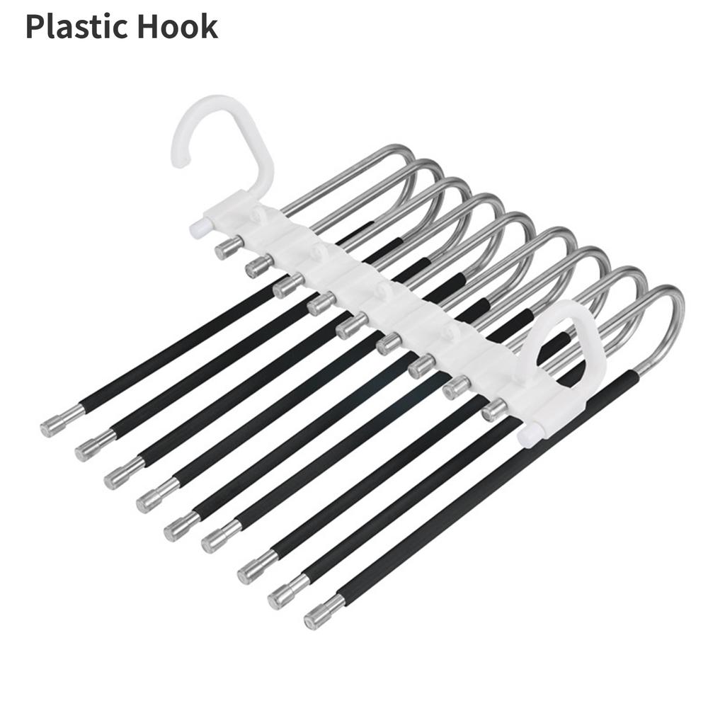 Multifunctional Foldable Pants Hanger,5/9 Layer Wardrobe Storage Rack for Scarf Towel,Space-saving Retractable Clothes Organizer