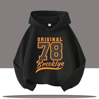 2025 Neuer Stil Jungen Sportshirt Retro Digitaler Cartoon-Druck Kinder Kapuzenmantel Mädchen Freizeit-Top Herbst/Winter Kleidung