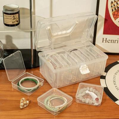 1Pcs Transparent Jewelry Storage Box Desktop Storage Plastic Case New Bracelet Box