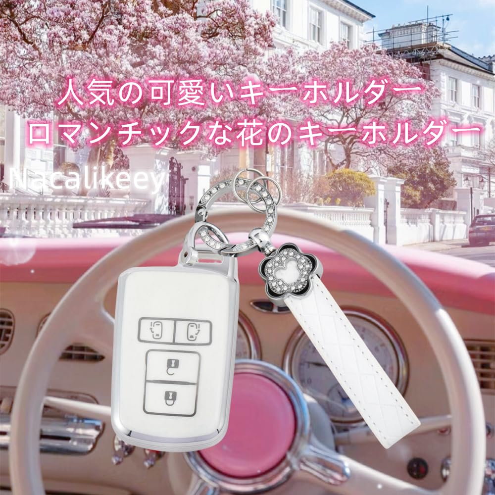 Key Case for Toyota Noah 80 Series Cute Sakura Key Case Voxy 80 Sakura Smart Key Case for New Vellfire 30 Series Alphard 30 Series Plum Blossom Cute