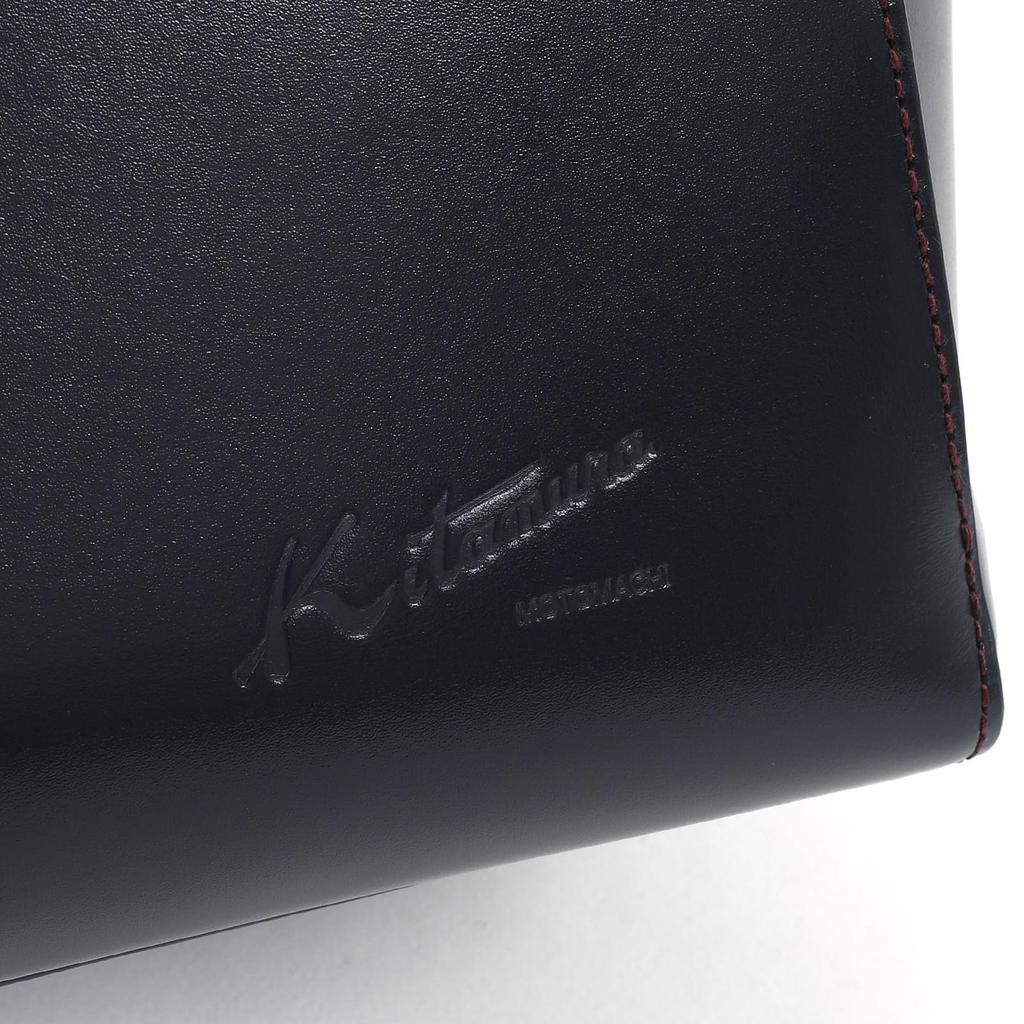 Tanned Leather Bag Dark Stitch 10711 [Kitamura] Semi-Shoulder Z-0638 Men's Blue/Wine [Navy]