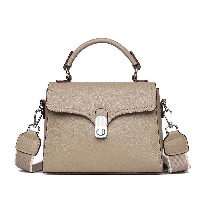 

Первый слой коровьей кожи модная портативная женская сумка универсальный широкий плечевой ремень сумка-тоут на одно плечо легкая роскошная текстура вместимость хаки