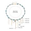 Dainty Waterdrop Crystal Pendant Necklace Adjustable Clavicle Chain with Movable Tassels Detailing And Pearls Accent
