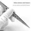 High-Grade Nine-Hole Stainless Steel Jewelry Tweezers: Bent & Straight, Long Thin Tip for Gems, Nails, and Eyebrows