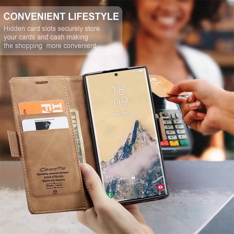 Luxury Leather Phone Case For Samsung Galaxy S20 S21 S22 S23 S24 S25 Ultra Plus FE Note 20 10 Lite Wallet Flip Stand Card Cover