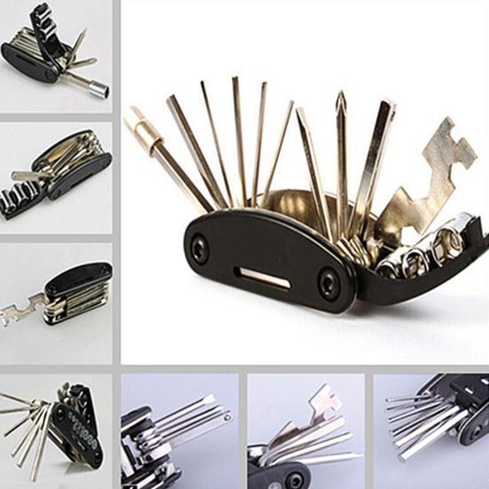 16 in 1 Multifunction Folding MTB Road Bike Repair Tool Wrench Screwdriver