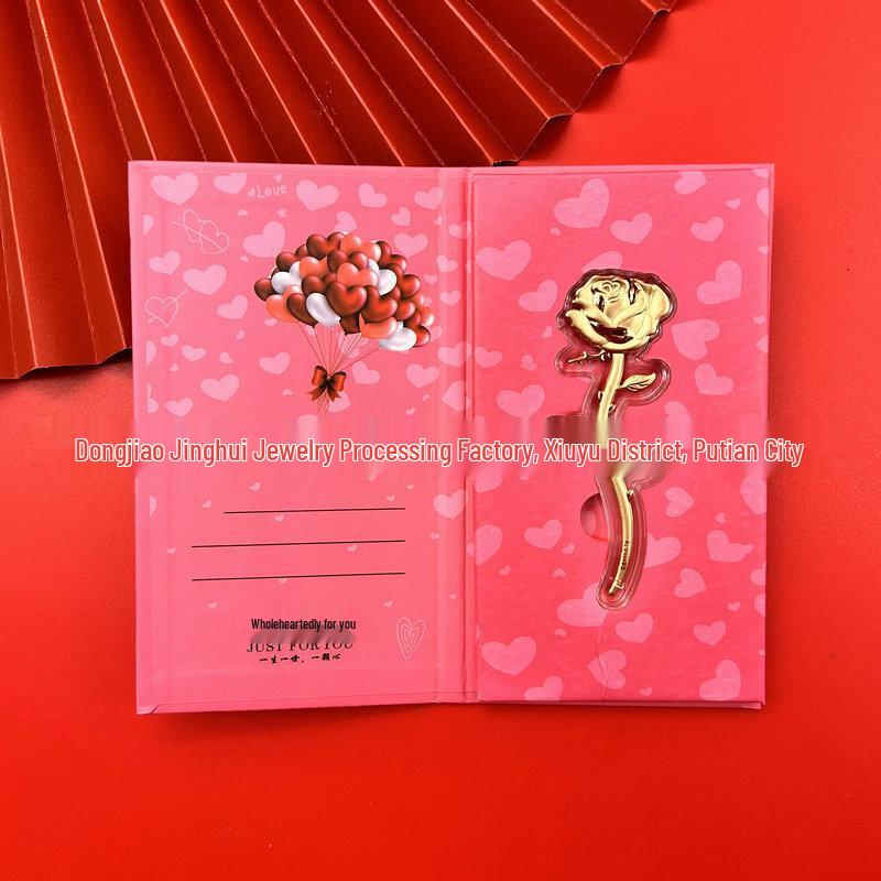 Shuibei 999 Pure Gold Rose, 0.2g Goddess Day Gift - Elegant Souvenir for Girlfriend Festival.