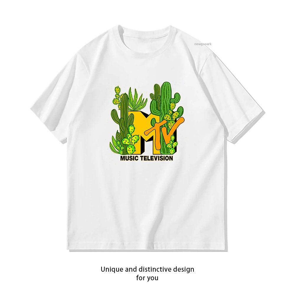 

MTV Cacti Galore Music Television Classic TShirt Women Unisex Casual cotton printed t shirts streetwear tops tee Shortsleev S