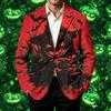 Men's Corduroy Business Casual Jacket with Halloween Print