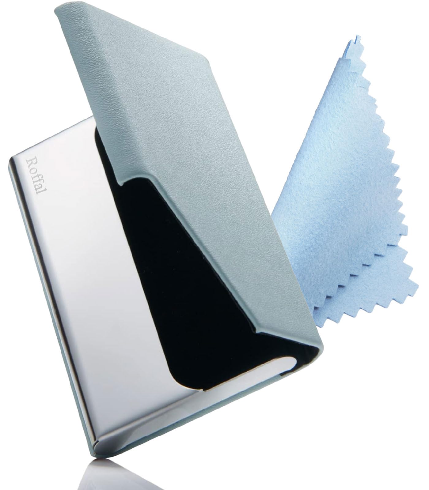 

Roffal Corner-Free Business Card Holder (Includes a Cleaning Cloth and Presentation Box) for Men and Women, Available in 14 Colors, Protects Business