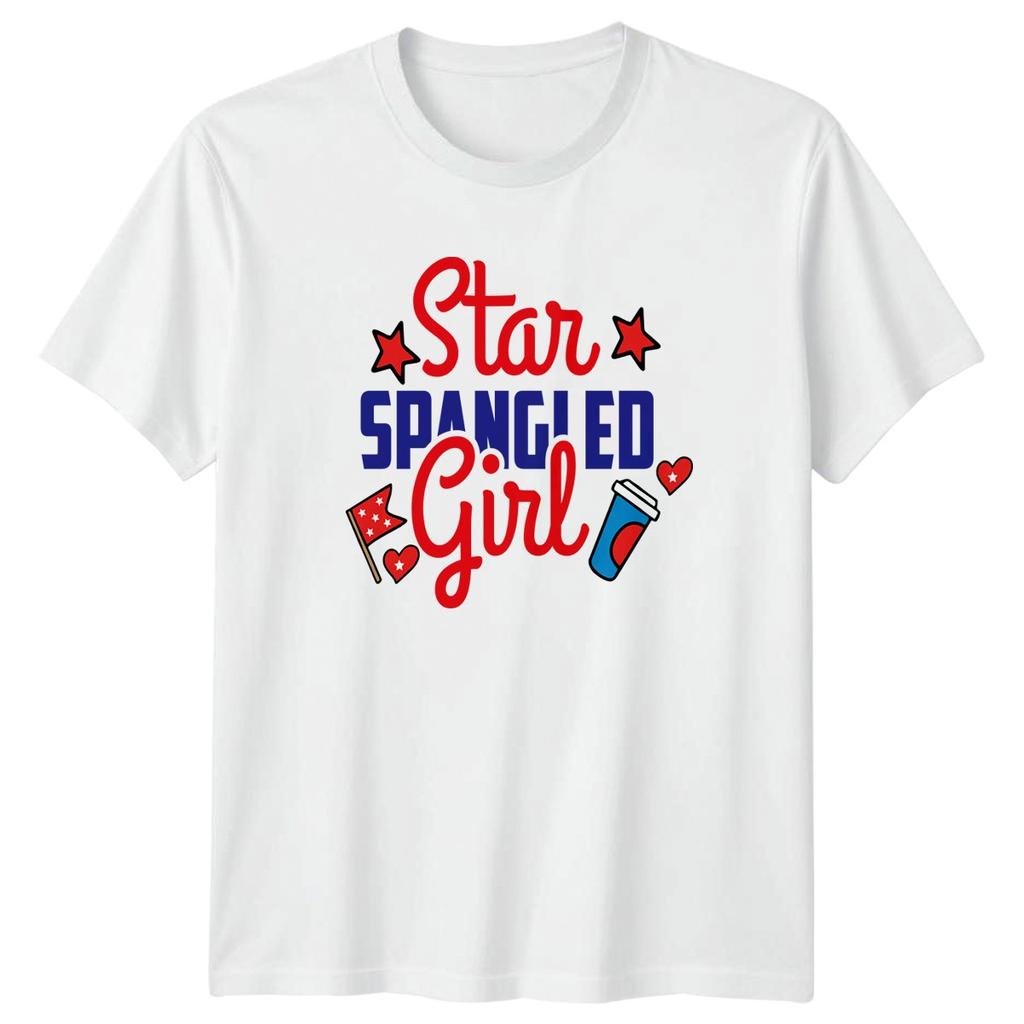 Star Spangled Girl Fourth Of July Patriotism Graphic Unisex TShirt Unisex Unisex Tee