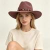 New western cowboy hat, black woolen jazz top hat, men's and women's ethnic style autumn and winter felt hat, self-operated