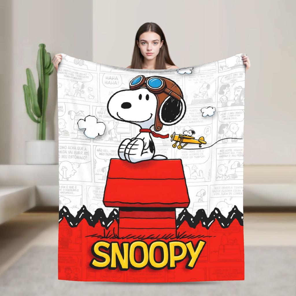 Peanuts Woodstock z Przyjaciółmi Koc Super Ciepły Koc Dekoracyjny Zimowy Sofa Łóżko Wygodny Pokrowiec na Łóżko