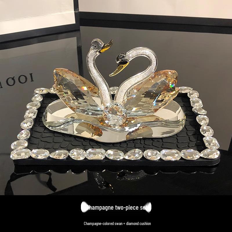 Luxury Goddess-Style Car Ornaments: Creative Swan Center Console Accessories