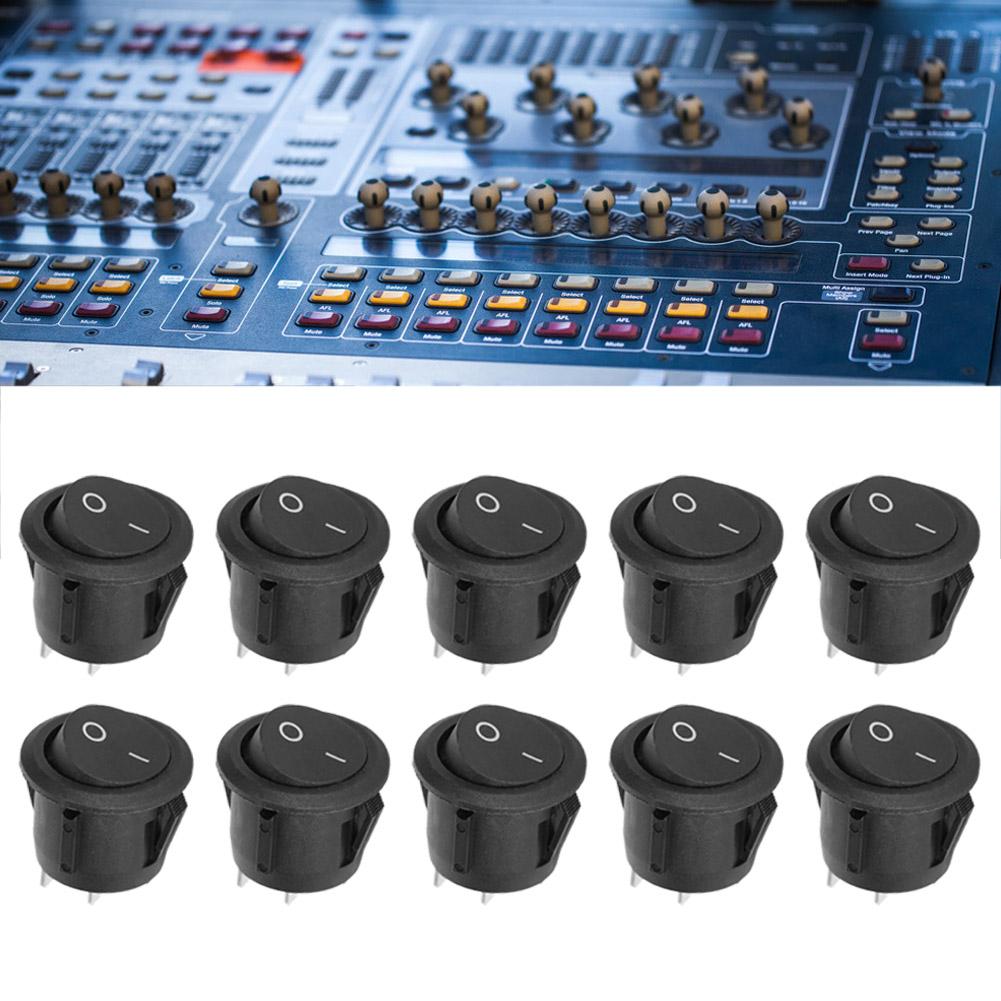 10pcs KCD1 Rocker Switches 2Pin Round Boat OnOff for Household Appliances