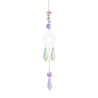 Windspiel mit Kristallschmetterling und Dämonenauge, Windspiele für den Außenbereich, handgefertigt, hängender Sonnenfänger, Heimdekoration, Geschenke für Fenster und Auto