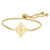Trendy Adjustable Double Layer Witch Knot Bracelet for Women - Stainless Steel Hand Jewelry