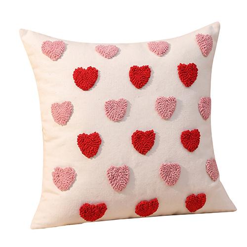 1PC LOZUJOJU 3D Tufted Heart Throw Pillowcase, Sweet Love Heart Embossed Cushion Cover for Sofa Living Room Bedroom Home Decor