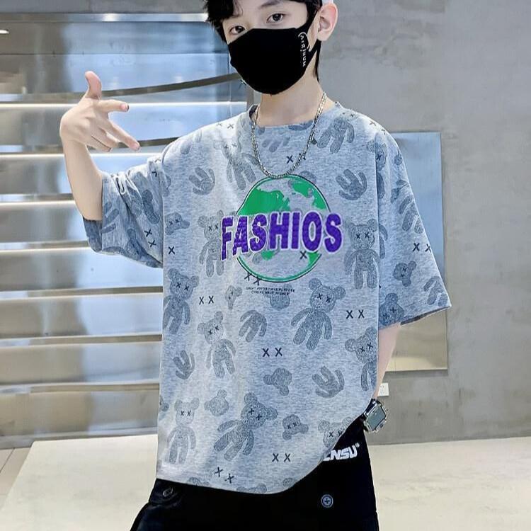Boys' Short Sleeved T-shirts Children's Summer Clothes Boys' Cool and Handsome Cotton Baby Tops