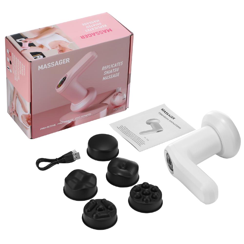 Anti-Cellulite Massagegerät Fett-Push-Maschine mit 5 Massageköpfen Handheld Tragbarer Massagestab Nacken, Taille, Schulter Kneten