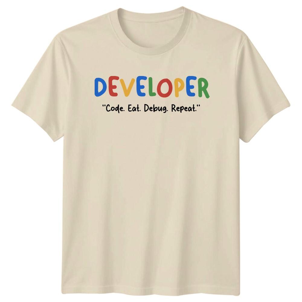 Developer Code Eat Debug Repeat Unisexs TShirt Unisexs Tee Graphic Top